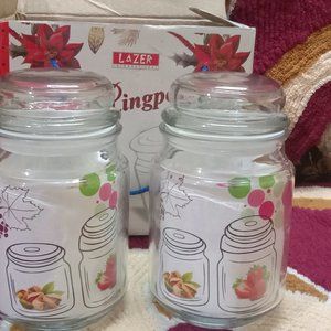 Combo of two pcs glass jar